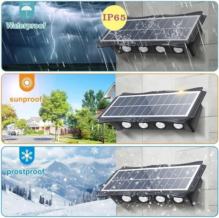 Solar Wall Lamp Outdoor LED Solar Light Waterproof 4/6/8LED Solar Powered Garden Decoration Lights for Balcony Porch Fence