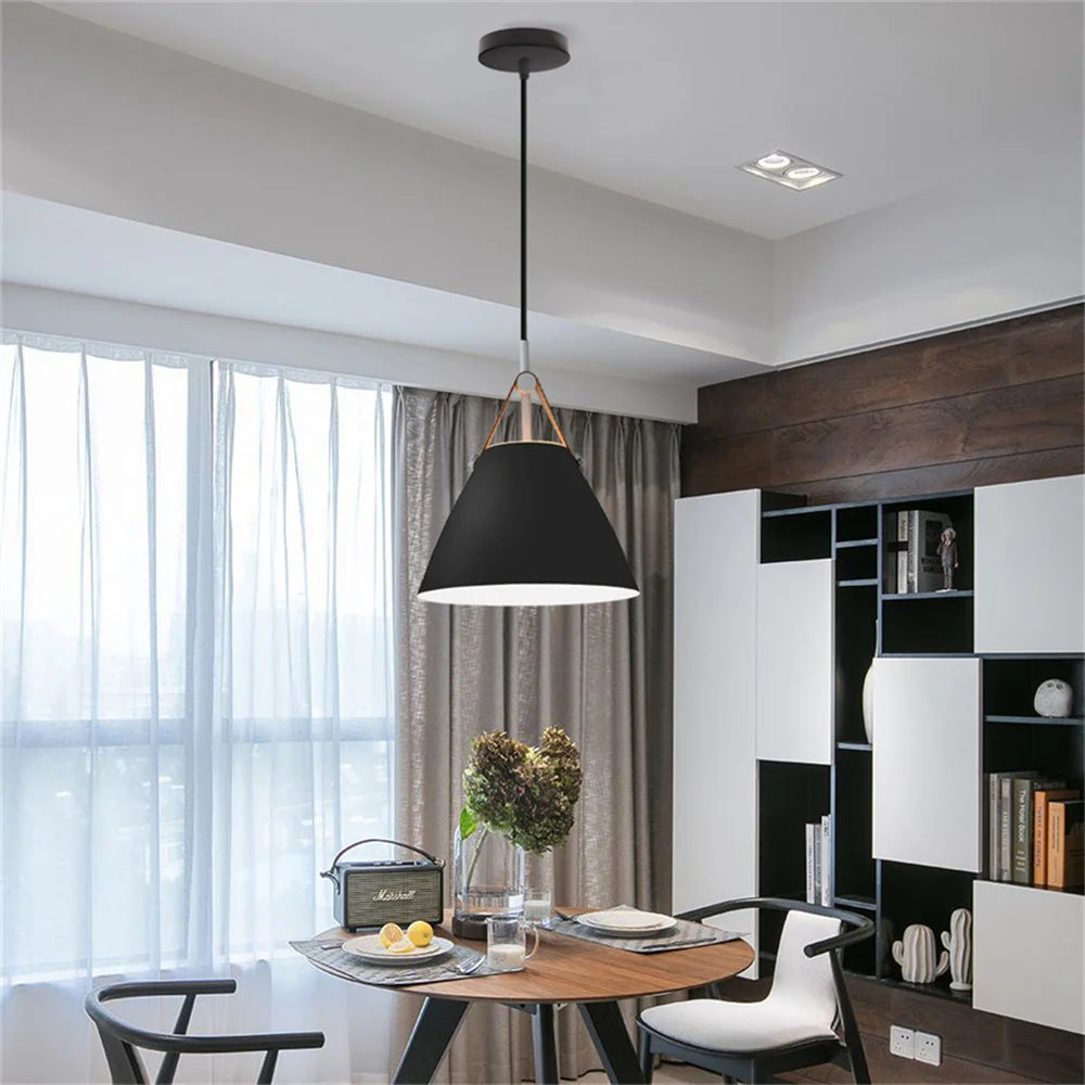 Nordic Modern Hanging Lamps Vintage Iron Black E27 Pendant Lights for Living Room Over Table Dining Room Bedside Suspension Ligh