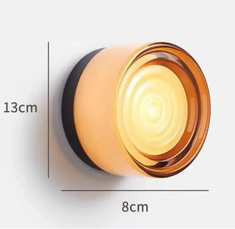 Modern Glass Round Wall Sconce Light Fixtures for Bedroom Bedside Hotel Background Decoration Led Nordic Colorful Lamp Luminaire