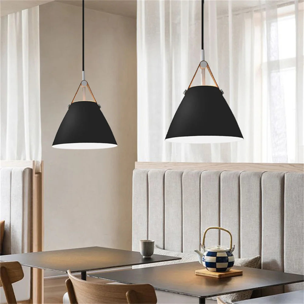 Nordic Modern Hanging Lamps Vintage Iron Black E27 Pendant Lights for Living Room Over Table Dining Room Bedside Suspension Ligh