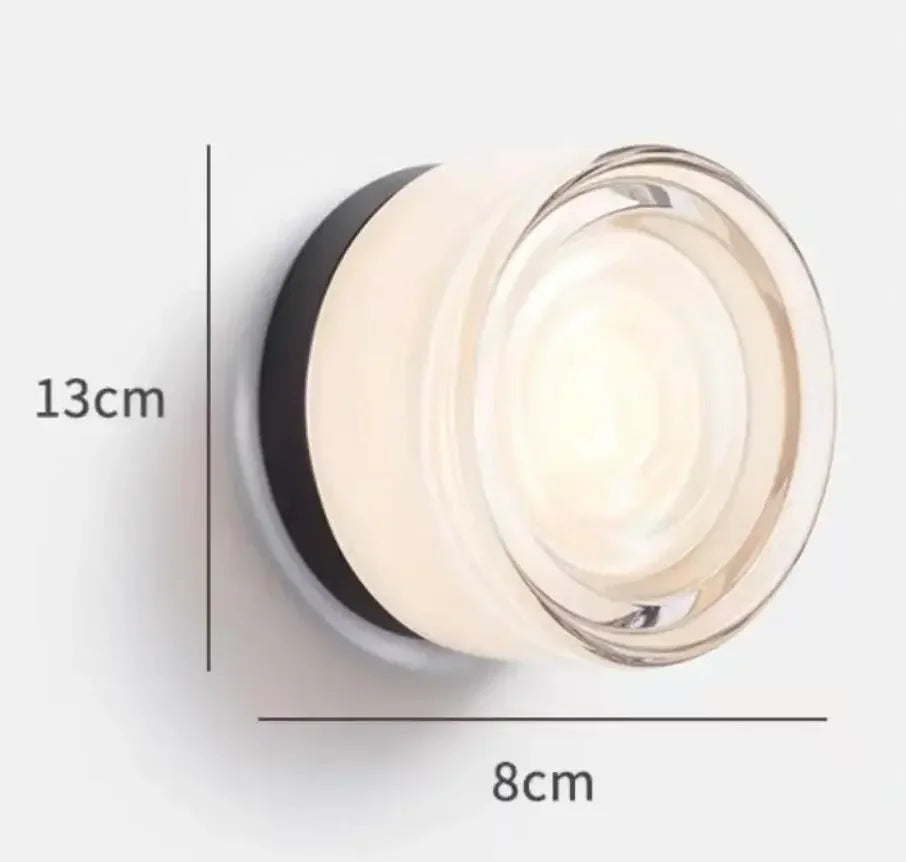 Modern Glass Round Wall Sconce Light Fixtures for Bedroom Bedside Hotel Background Decoration Led Nordic Colorful Lamp Luminaire