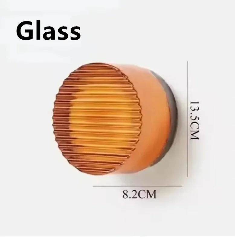 Modern Glass Round Wall Sconce Light Fixtures for Bedroom Bedside Hotel Background Decoration Led Nordic Colorful Lamp Luminaire