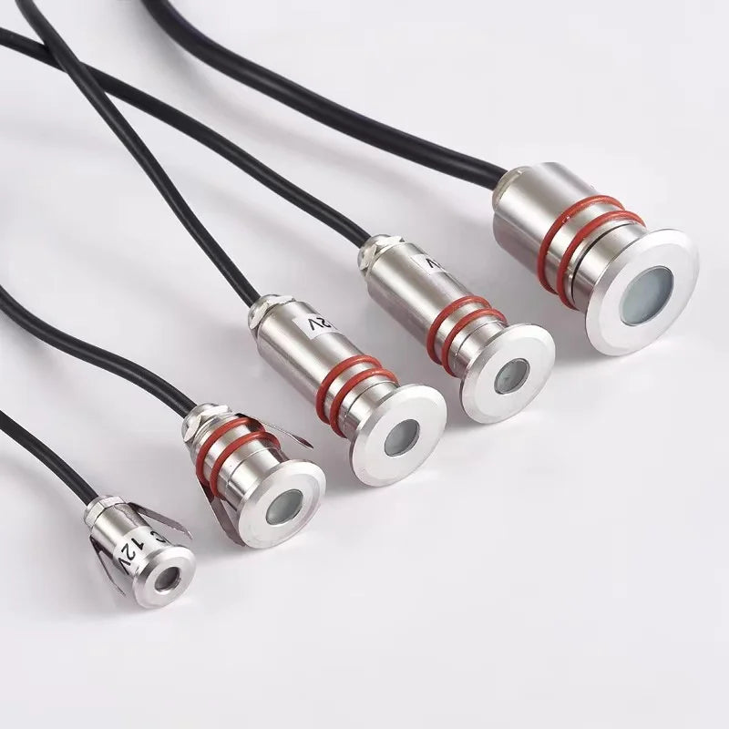 Mini LED IP68 Waterproof Stainless Steel Pool Underwater Lamp DC12V 24V Stair Pathway Garden Deck Spotlight Underground Light