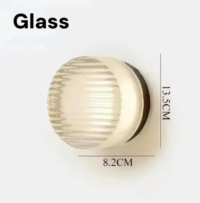 Modern Glass Round Wall Sconce Light Fixtures for Bedroom Bedside Hotel Background Decoration Led Nordic Colorful Lamp Luminaire