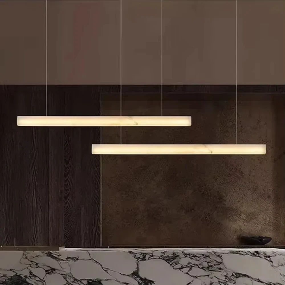Modern Natural Marble Chandelier Living Room Dining Room Long Island Alabaster Lighting Pure Copper Chandelier Home Decoration
