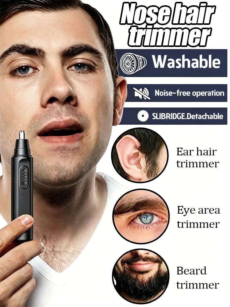 Electric Nose Ear Hair Trimmer Portable Mini Shaver Men Facial Hair Remover Waterproof Clipper