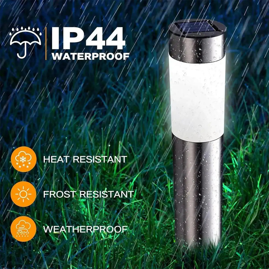 Cylindrical Garden Solar Light Dusk To Dawn Street Lights Garden Solar Powered Outdoor Waterproof Lamp Cool White Bulb Warm