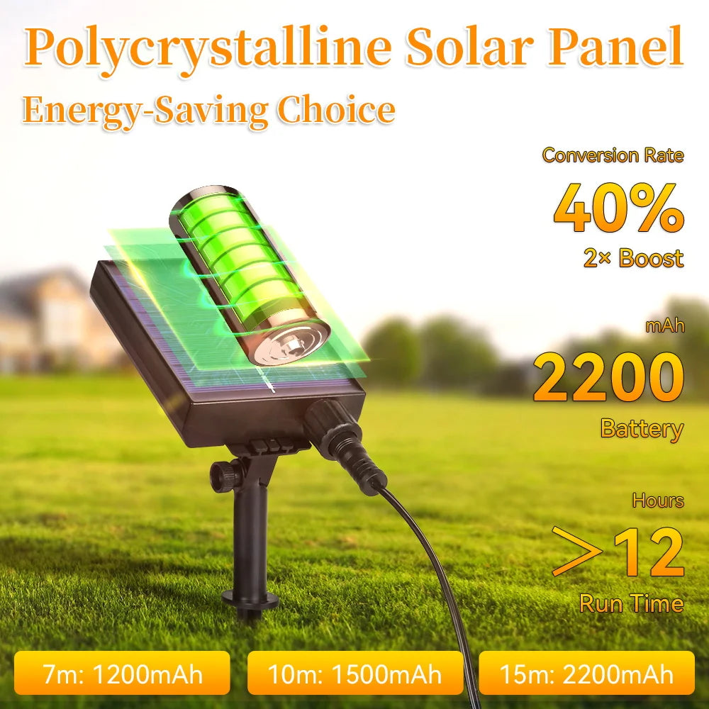 Outdoor Solar Light Waterproof String Warm Light Bulb With Remote Control 7/10/15M for Solar Garden Balcony Decorative Lighting