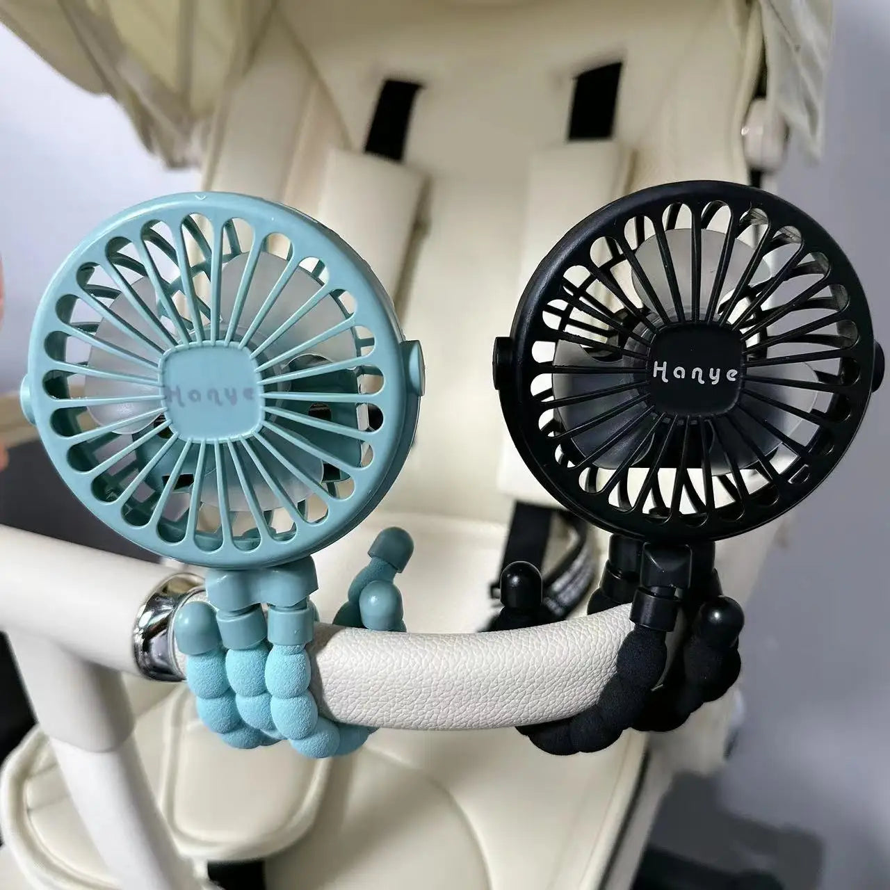 Baby Stroller Fan Hand Held Rechargeable USB Bladeless Small Folding Fans Mini Ventilator Silent Table Outdoor Cooler Neck Fan