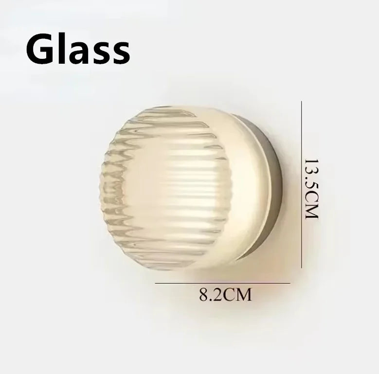 Modern Glass Round Wall Sconce Light Fixtures for Bedroom Bedside Hotel Background Decoration Led Nordic Colorful Lamp Luminaire