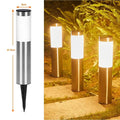 Cylindrical Garden Solar Light Dusk To Dawn Street Lights Garden Solar Powered Outdoor Waterproof Lamp Cool White Bulb Warm