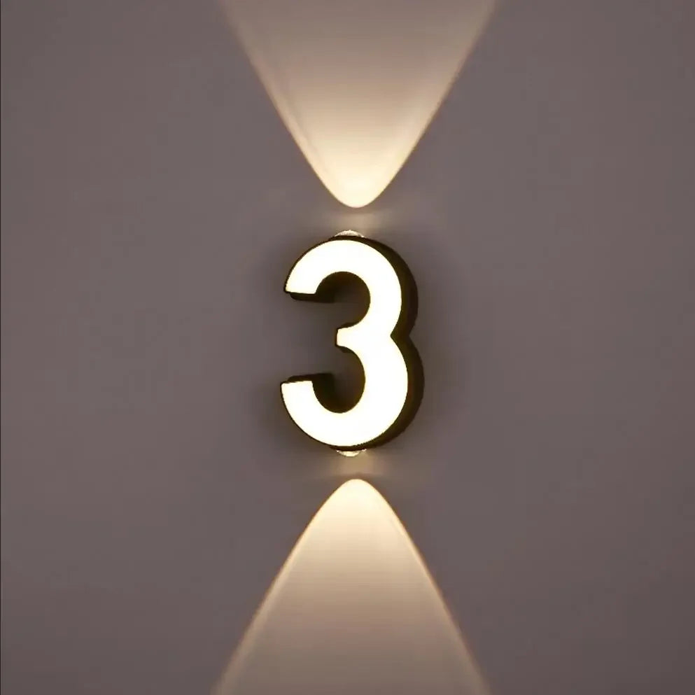 AC85-265V 7W LED Wall Lamp Digit Number Indoor&Outdoor IP65 Waterproof Modern Minimalism Style Aluminum Porch Garden Lights
