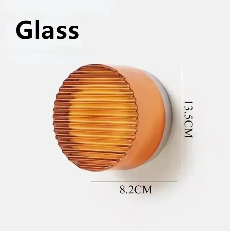 Modern Glass Round Wall Sconce Light Fixtures for Bedroom Bedside Hotel Background Decoration Led Nordic Colorful Lamp Luminaire