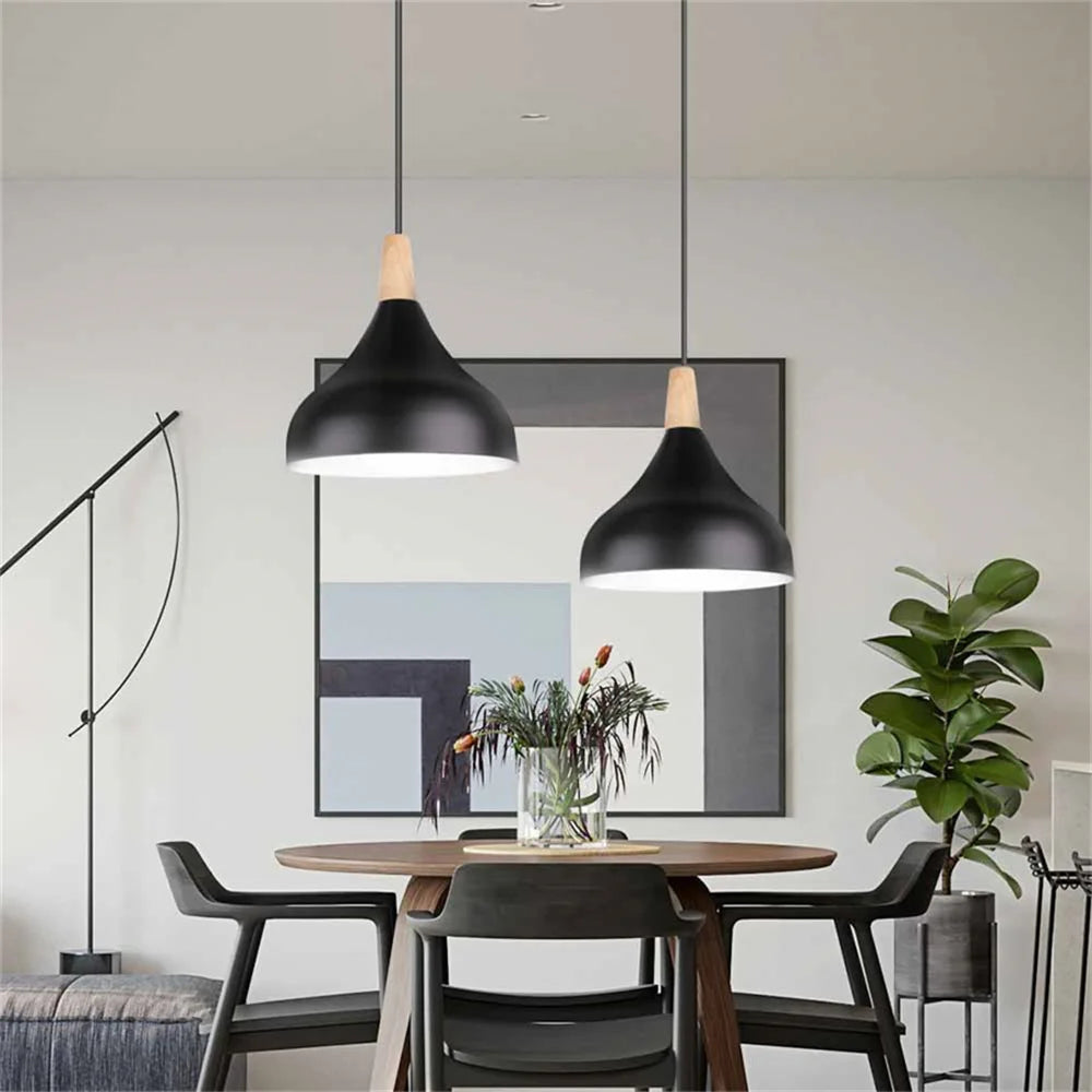 Nordic Modern Hanging Lamps Vintage Iron Black E27 Pendant Lights for Living Room Over Table Dining Room Bedside Suspension Ligh