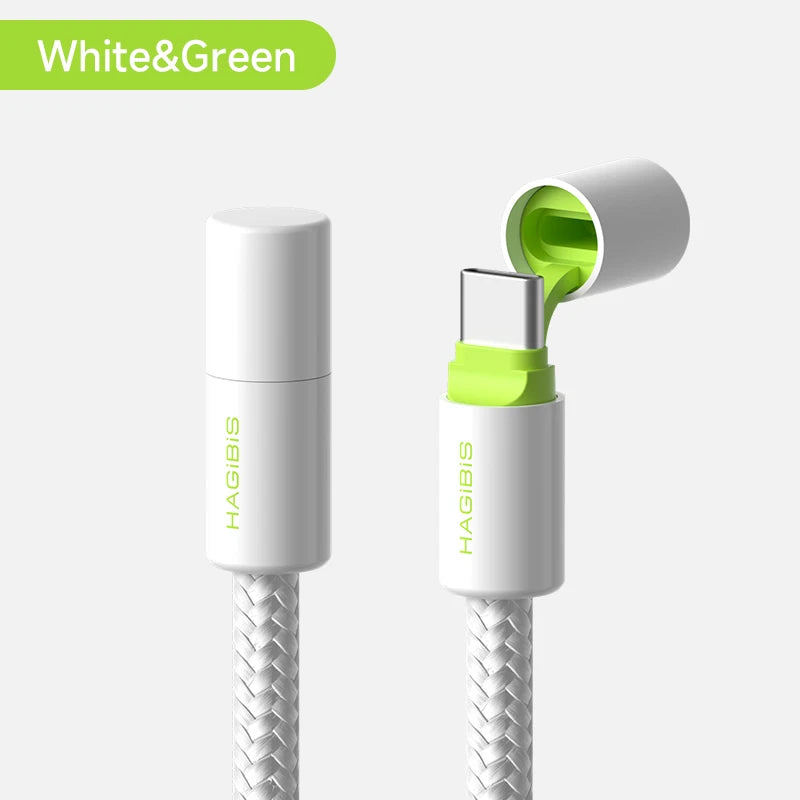 Hagibis USB C to USB C Cable With Protective Cap 240W Type C Cable PD 3.1 Fast Charging Cord for iPhone 16 17 Macbook Pro iPad