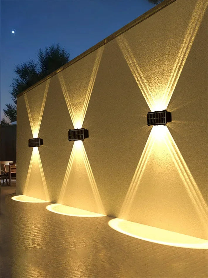 Solar Wall Lamp Outdoor LED Solar Light Waterproof 4/6/8LED Solar Powered Garden Decoration Lights for Balcony Porch Fence