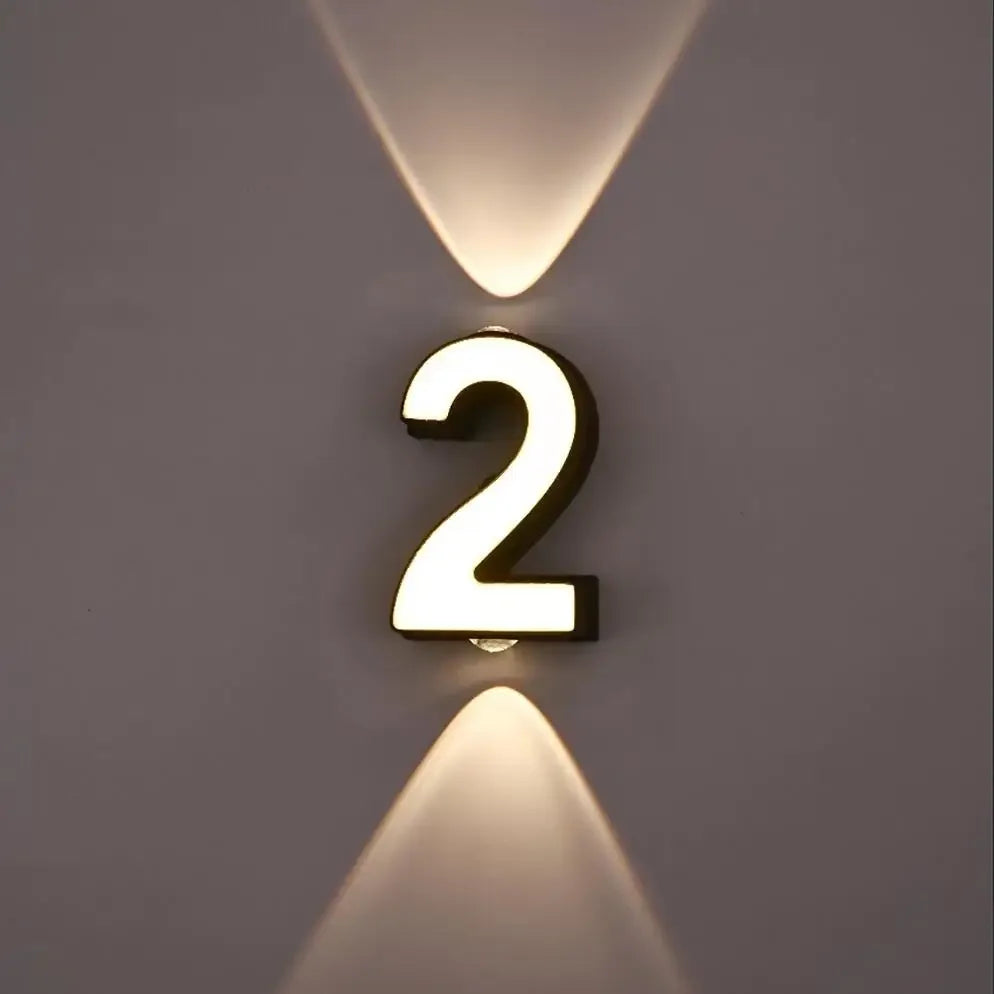 AC85-265V 7W LED Wall Lamp Digit Number Indoor&Outdoor IP65 Waterproof Modern Minimalism Style Aluminum Porch Garden Lights